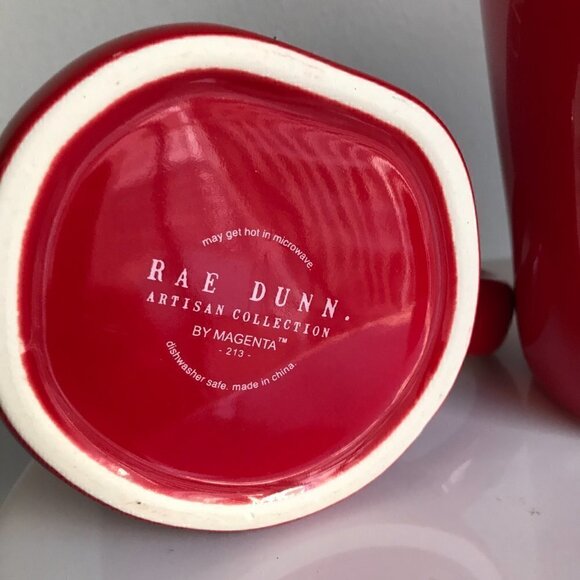 NWOT Rae Dunn Artisan Collection His & Hers Red Mug Set - Picture 3 of 5